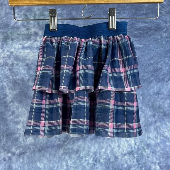 Disney Lilo and Stitch Blue and Pink Plaid Skirt Girls Sz 4-5 - Picture 1 of 3